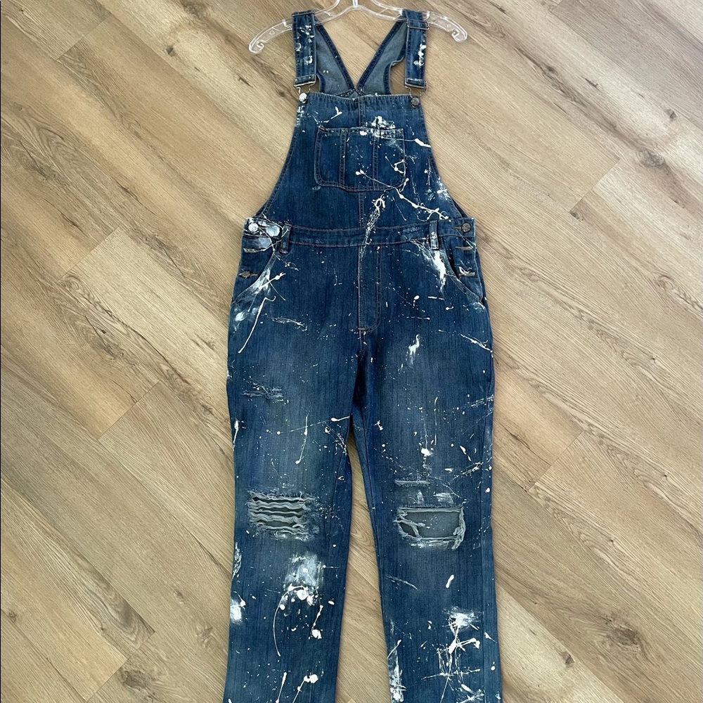 Painted Distressed Overalls